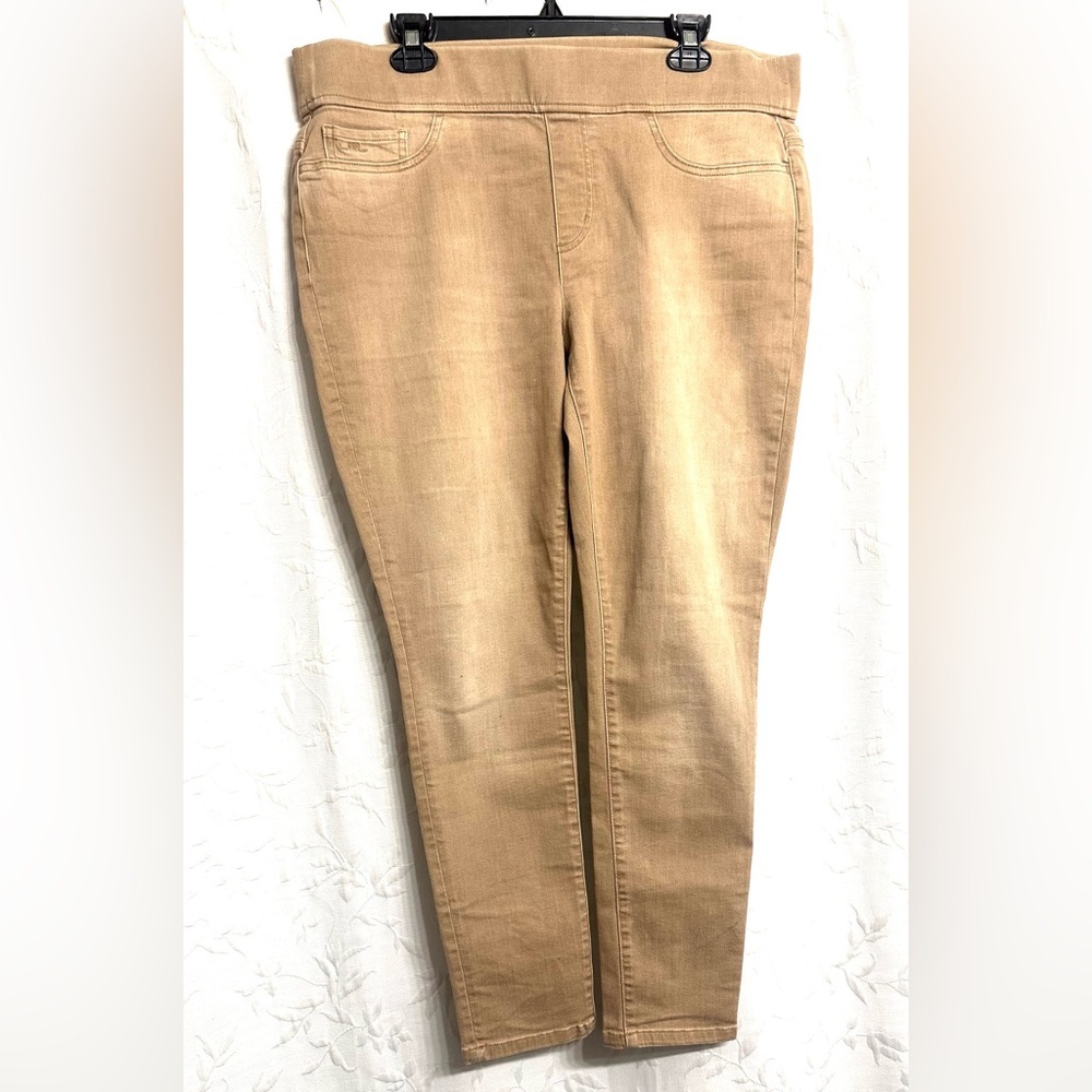 LRL Lauren Ralph Lauren Y2K Mid Rise Ab Control Stretchy Ankle Denim Pants Sz 14